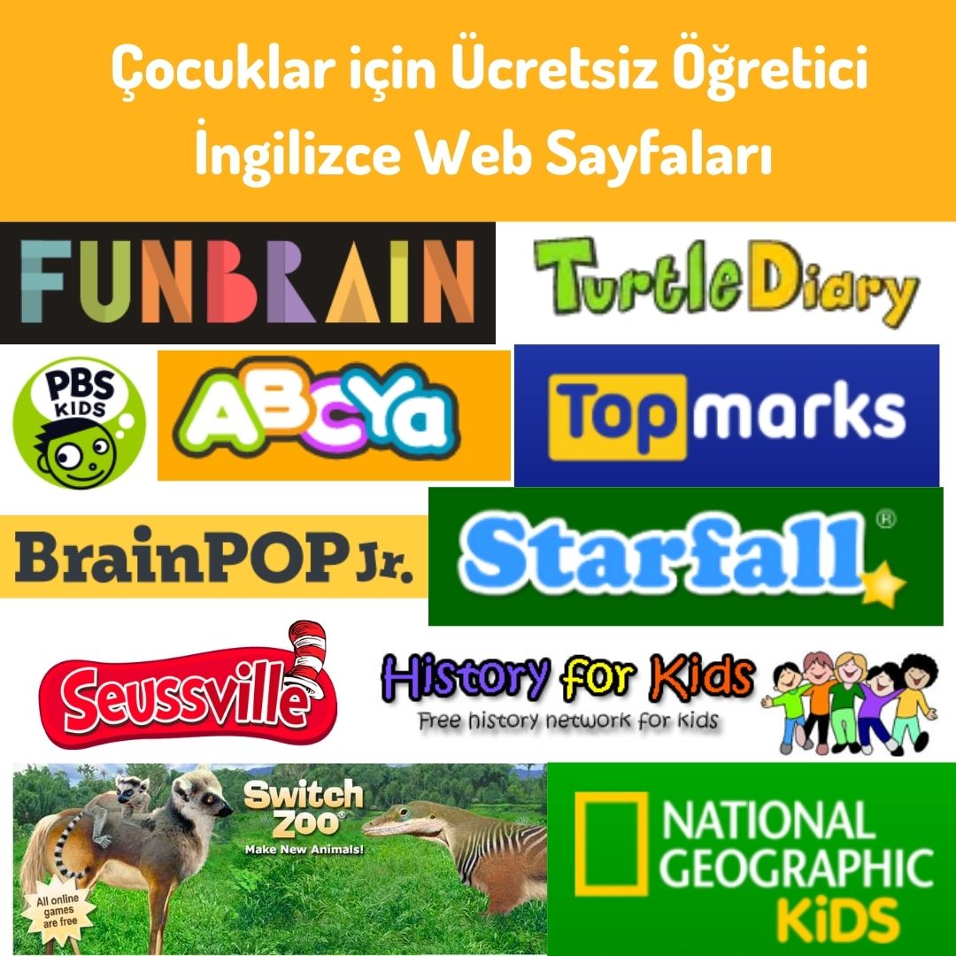 Çocuklar İçin Ücretsiz İngilizce Web Sayfaları